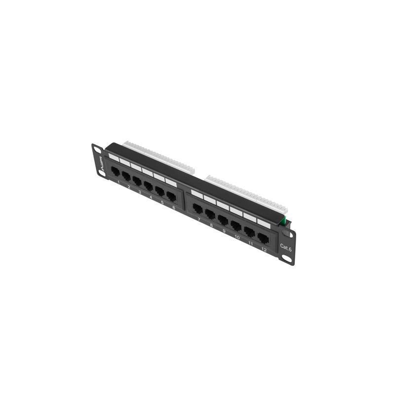 Patch panel Lanberg PPU6-9012-B 12 port 1U 10" kat.6 czarny