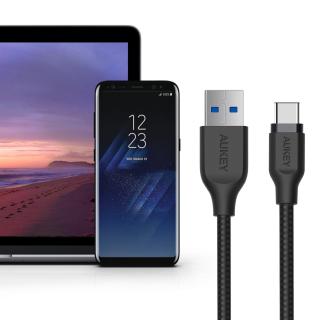 Kabel USB Aukey CB-AC1 BK USB-A - USB-C 5Gbps, QC 3.0, 1,2m