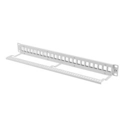 Patch panel pusty Lanberg PPKS-1024-S 24 port 1U 19" do modułów keystone szary