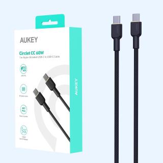 Kabel USB-C Aukey CB-NCC2 BK PD 60W, 1,8m, m/m