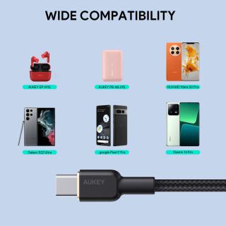 Kabel USB Aukey CB-NAC1 BK USB-A - USB-C, PD 60W, 1m, m/m