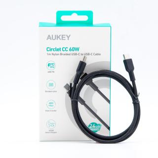 Kabel USB-C Aukey CB-NCC1 BK PD 60W, 1m, m/m