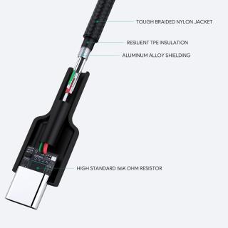 Kabel USB Aukey CB-CD30 BK USB-A - USB-C, QC, 0,9 m