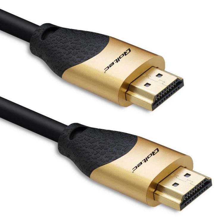 Kabel HDMI QOLTEC v2.1 Ultra High Speed 8K | 60Hz | 30AWG | GOLD | 1m