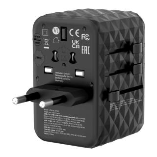 Adapter podróżny Verbatim UTA-05 GaN III globalny-globalny 2xUSB 2xUSB-C PD QC 4+