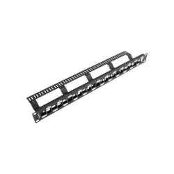 Patch panel pusty Lanberg PPKS-1224-B 24 port 1U 19"...