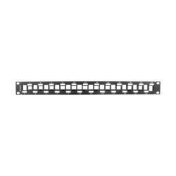 Patch panel pusty Lanberg PPKS-1224-B 24 port 1U 19" naprzemienny z organizerem do modułów keystone czarny