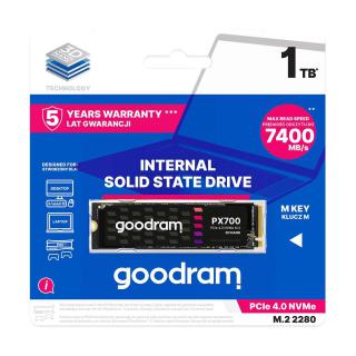 Dysk SSD GOODRAM PX700 1TB PCIe NVMe M.2 2280 (7400/6500)...