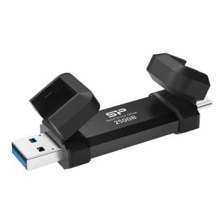 Dysk zewnętrzny SSD Silicon Power DS72 250GB USB-A USB-C 1050/850 MB/s Czarny