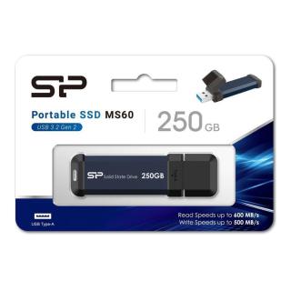 Dysk zewnętrzny SSD Silicon Power MS60 250GB USB 3.2 Gen2 600/500 MB/s Niebieski