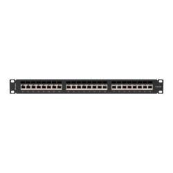 Patch panel Lanberg 24 port 1U kat.6A ekranowany czarny