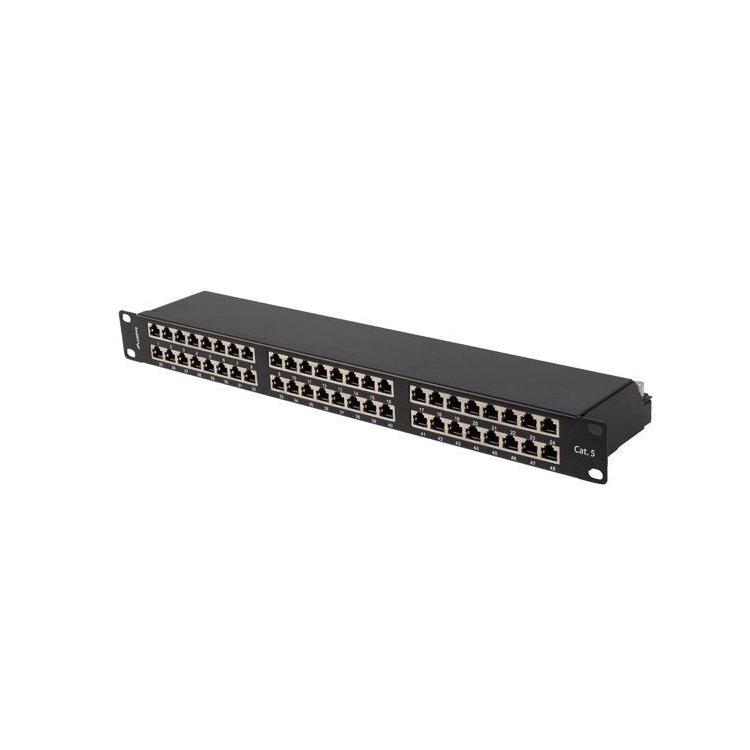 Patch panel Lanberg PPS5-1048-B 48 19" port 1U kat.5E FTP ekranowany czarny