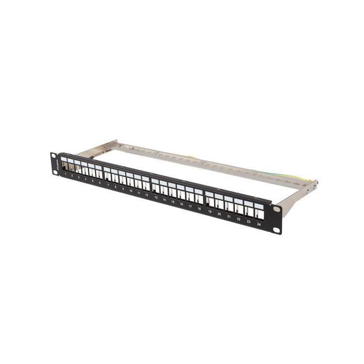 Patch panel pusty Lanberg PPKS-0924-B 24 port 1U 19" do modułów keystone czarny