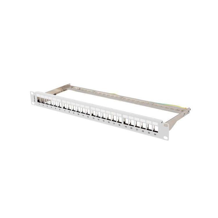 Patch panel pusty Lanberg PPKS-0924-S 24 port 1U 19" do modułów keystone szary