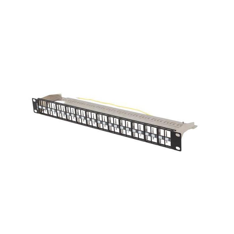 Patch panel pusty Lanberg PPKS-1248-B 24 port 1U 19" do modułów keystone czarny