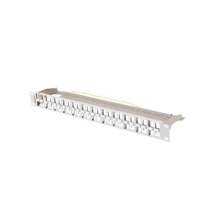 Patch panel pusty Lanberg PPKS-1248-S 24 port 1U 19" do modułów keystone szary