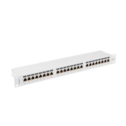 Patch panel Lanberg 24 port 1U kat.6A ekranowany szary