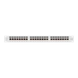 Patch panel Lanberg 24 port 1U kat.6A ekranowany szary