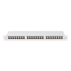 Patch panel Lanberg 24 port 1U kat.6A ekranowany szary