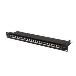 Patch panel Lanberg 24 port 1U kat.7 ekranowany czarny