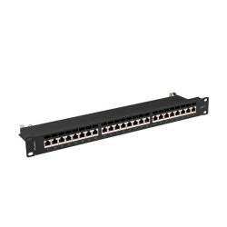 Patch panel Lanberg 24 port 1U kat.7 ekranowany czarny