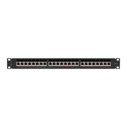 Patch panel Lanberg 24 port 1U kat.7 ekranowany czarny