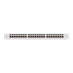 Patch panel Lanberg 24 port 1U kat.7 ekranowany szary