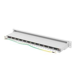 Patch panel Lanberg 24 port 1U kat.7 ekranowany szary