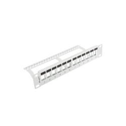 Patch panel pusty Lanberg 12 port 1U 10" z organizerem do modułów keystone szary