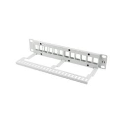 Patch panel pusty Lanberg 12 port 1U 10" z organizerem do modułów keystone szary