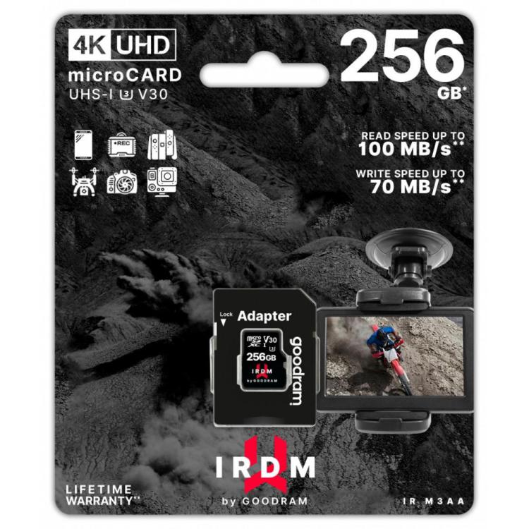 Karta microSD IRDM 256GB UHS-I U3 adapter