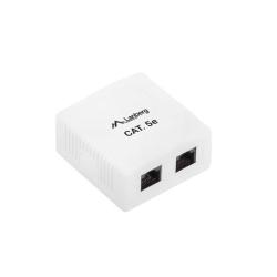 Gniazdo natynkowe Lanberg OU5-0002-W kat.5E 2X RJ45