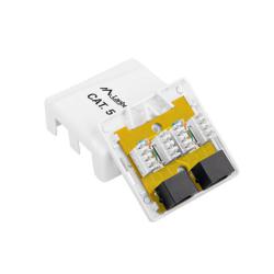 Gniazdo natynkowe Lanberg OU5-0002-W kat.5E 2X RJ45