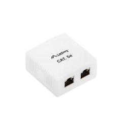 Gniazdo natynkowe Lanberg OS5-0002-W kat.5E ekranowane 2X RJ45