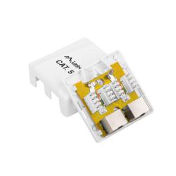 Gniazdo natynkowe Lanberg OS5-0002-W kat.5E ekranowane 2X RJ45