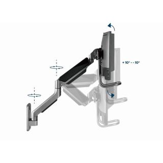 GEMBIRD ŚCIENNE REGULOWANE RAMIĘ/UCHWYT NA 2 MONITORY 17-32, VESA 100X100MM, DO 8 KG