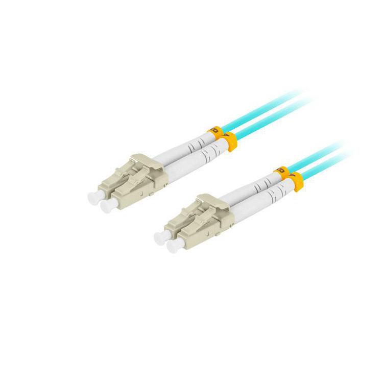 Patchcord światłowodowy Lanberg MM LC/UPC-LC/UPC DUPLEX 3.0MM OM3 50/125 LSZH 0.5m aqua