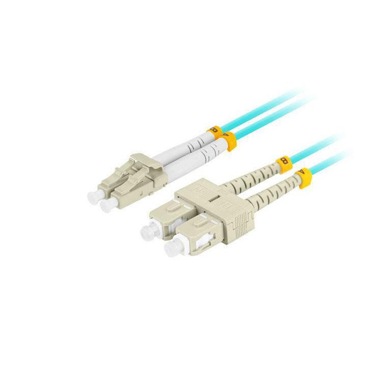 Patchcord światłowodowy Lanberg MM LC/UPC-LC/UPC DUPLEX 3.0MM OM3 50/125 LSZH 0.5m aqua