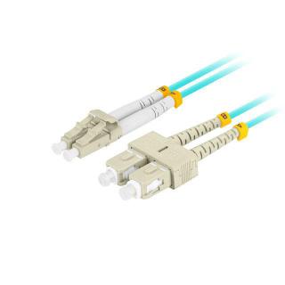 Patchcord światłowodowy Lanberg MM LC/UPC-SC/UPC DUPLEX 3.0MM OM3 50/125 LSZH 1m aqua