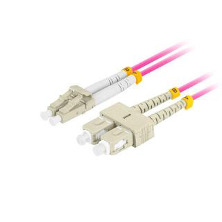 Patchcord światłowodowy Lanberg MM LC/UPC-SC/UPC DUPLEX 3.0MM OM4 50/125 LSZH 3m fioletowy