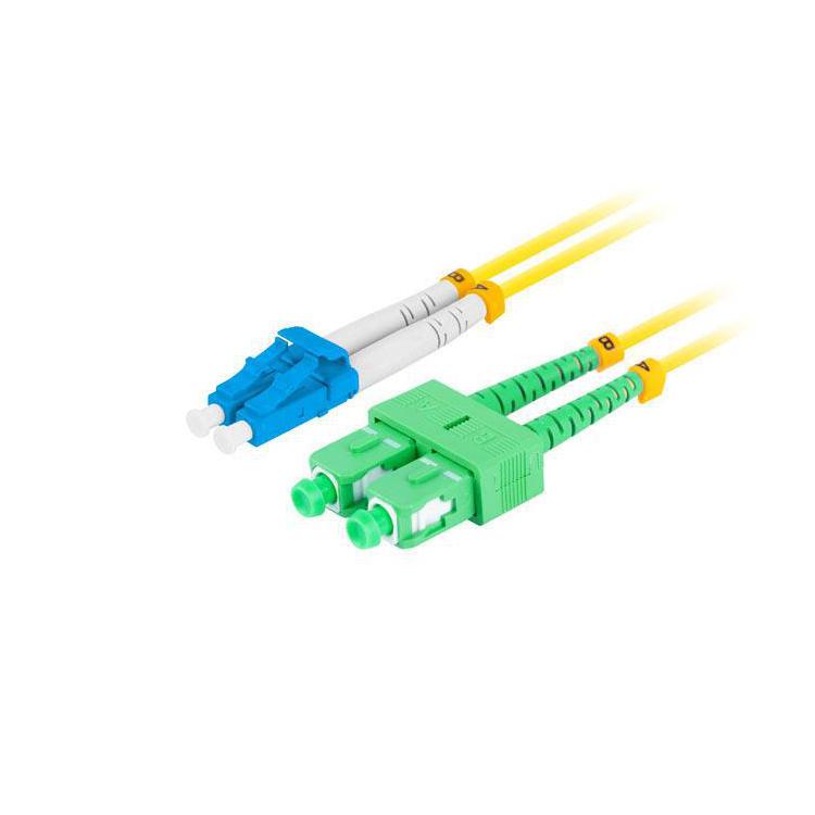 Patchcord światłowodowy Lanberg SM LC/UPC-SC/APC DUPLEX 3.0MM LSZH G657A1 1m żółty