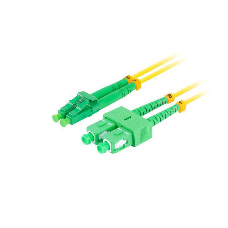 Patchcord światłowodowy Lanberg SM SC/APC-LC/APC DUPLEX 3.0MM LSZH G657A1 1m żółty