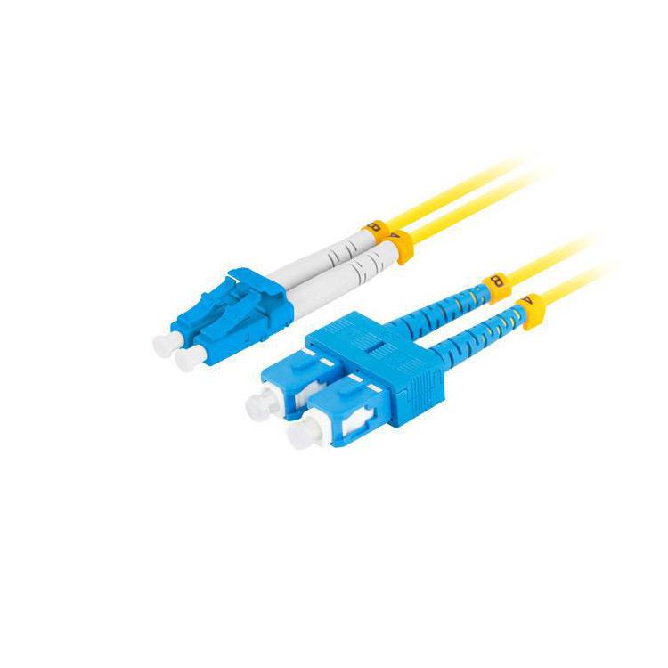 Patchcord światłowodowy Lanberg SM SC/UPC-LC/UPC DUPLEX 3.0MM LSZH G657A1 0.5m żółty