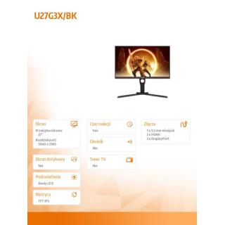 Monitor U27G3X 27 cali IPS 4K 160Hz HDMIx2 DPx2 Pivot