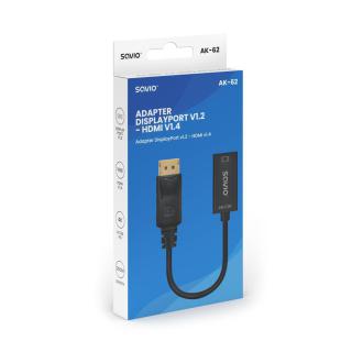 Adapter DisplayPort (M) v1.2 - HDMI (F) v1.4, 4K, AK-62