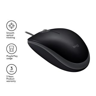 Mysz Logitech 910-005508 (optyczna 1000 DPI kolor czarny)