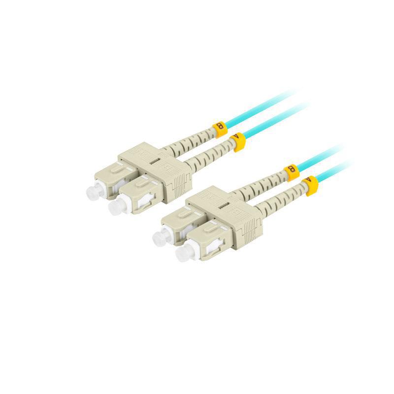 Patchcord światłowodowy Lanberg MM SC/UPC-SC/UPC DUPLEX 3.0mm OM3 50/125 LSZH 2m aqua