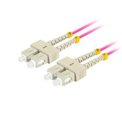 Patchcord światłowodowy Lanberg MM SC/UPC-SC/UPC DUPLEX 3.0mm OM4 50/125 LSZH 2m fioletowy