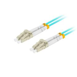 Patchcord światłowodowy Lanberg MM LC/UPC-LC/UPC DUPLEX 3.0mm OM3 50/125 LSZH 1m aqua