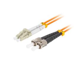 Patchcord światłowodowy Lanberg MM ST/UPC-LC/UPC DUPLEX 3.0MM OM2 50/125 LSZH 1m pomarańczowy